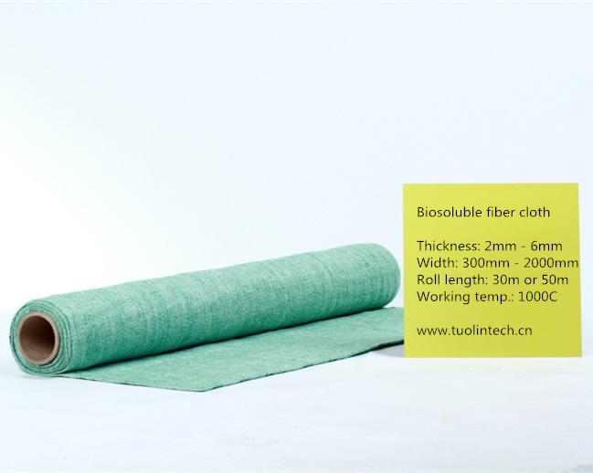 Biosoluble fiber cloth