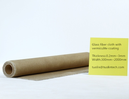 Glass fiber cloth with vermiculite coating